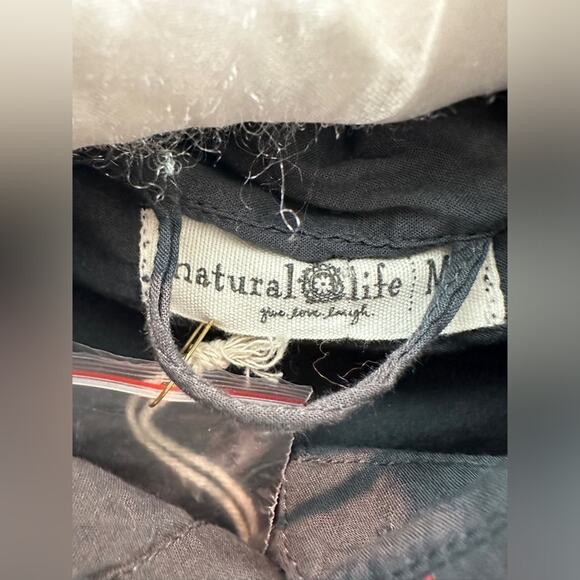 NATURAL LIFE Shirt Dress Gray Button Front Belted Star Elbow Patch NWT | Medium - Picture 6 of 8